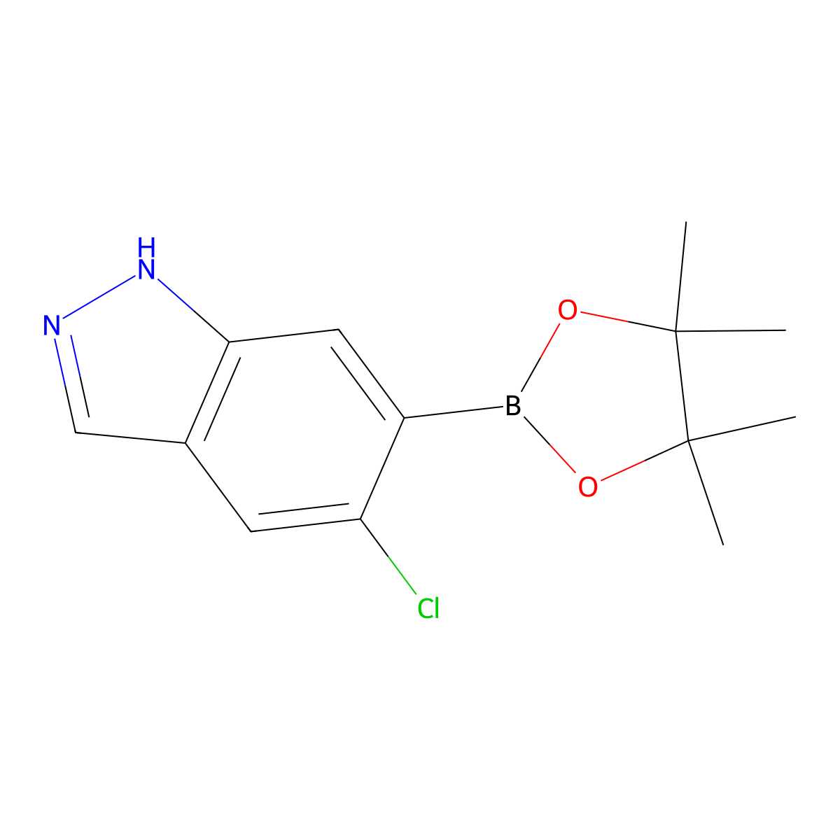 5-chloro-6-(4,4,5,5-tetramethyl-1,3,2-dioxaborolan-2-yl)-1H-indazole molecular structure, CAS 2306244-25-5