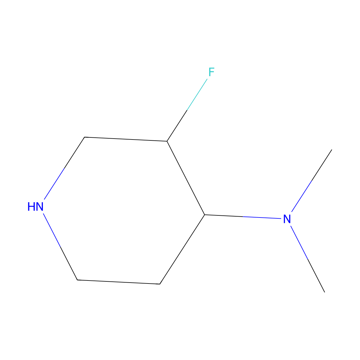 (3R,4R)-3-Fluoro-N,N-dimethylpiperidin-4-amine molecular structure, CAS 2306244-78-8