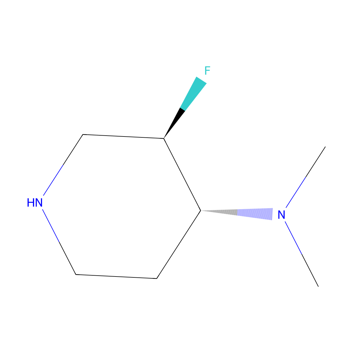 (3R,4R)-3-Fluoro-N,N-dimethylpiperidin-4-amine molecular structure, CAS 2306244-78-8