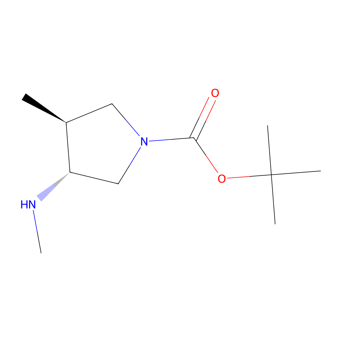 tert-Butyl (3S,4R)-3-methyl-4-(methylamino)pyrrolidine-1-carboxylate molecular structure, CAS 2306245-73-6