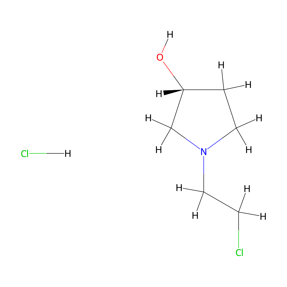 (3R)-1-(2-chloroethyl)pyrrolidin-3-ol hydrochloride molecular structure, CAS 2306245-86-1