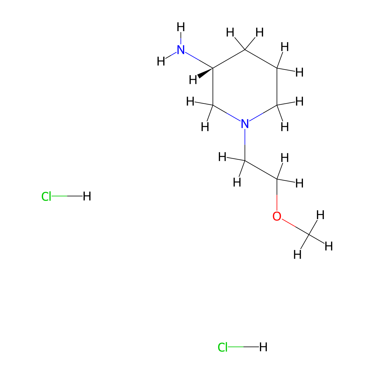 (3R)-1-(2-Methoxyethyl)piperidin-3-amine dihydrochloride molecular structure, CAS 2306245-94-1