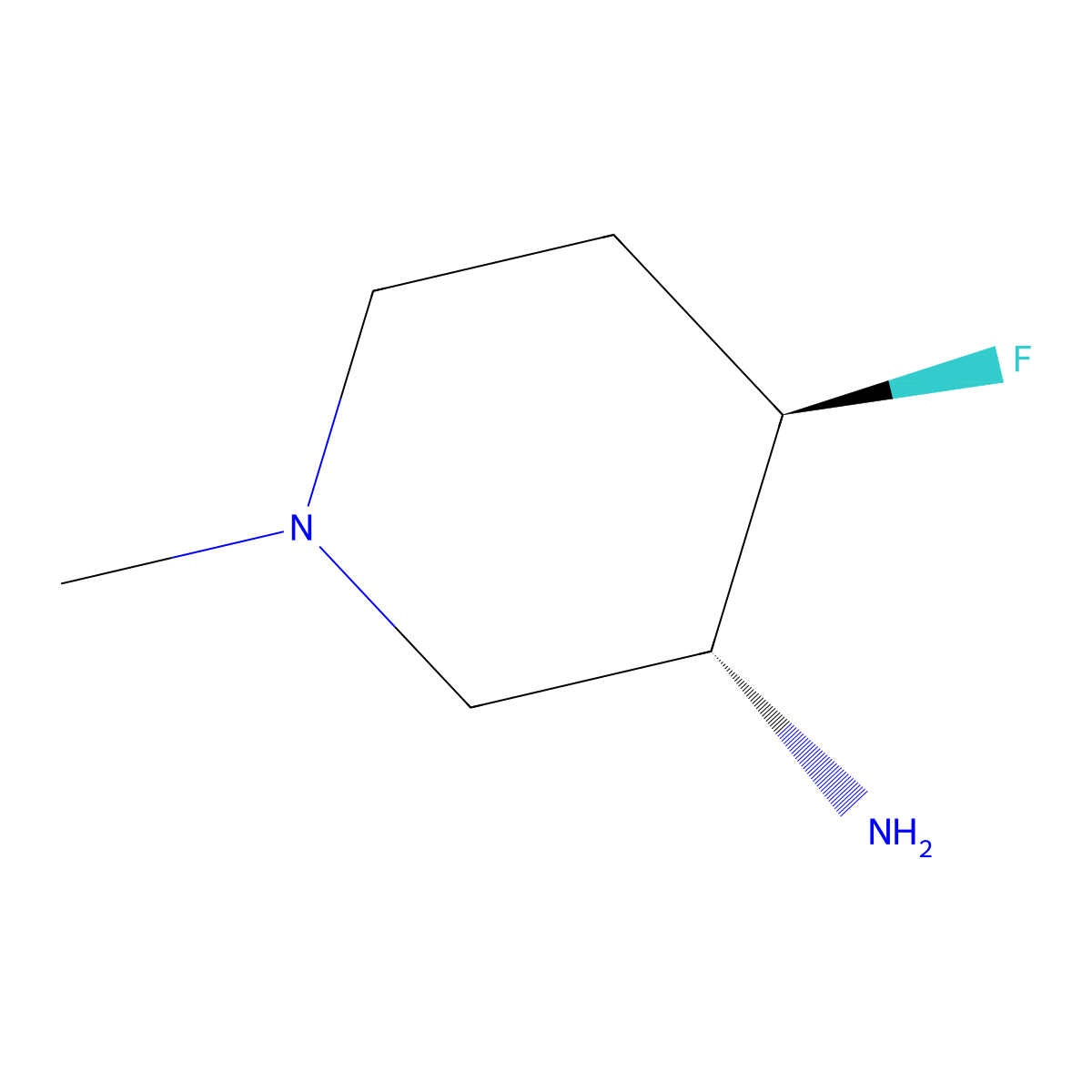 (3R,4R)-4-Fluoro-1-methylpiperidin-3-amine molecular structure, CAS 2306246-12-6