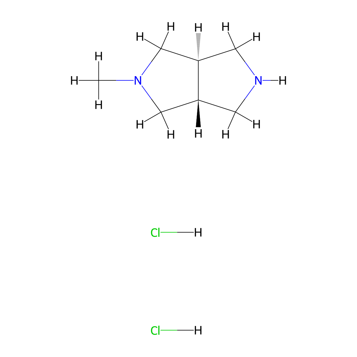 (3AR,6aR)-2-methyloctahydropyrrolo[3,4-c]pyrrole dihydrochloride molecular structure, CAS 2306246-19-3