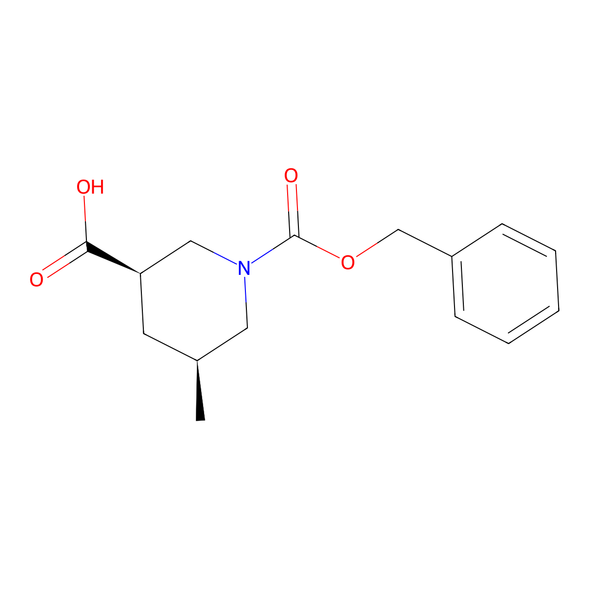 cis-1-((Benzyloxy)carbonyl)-5-methylpiperidine-3-carboxylic acid molecular structure, CAS 2306246-26-2