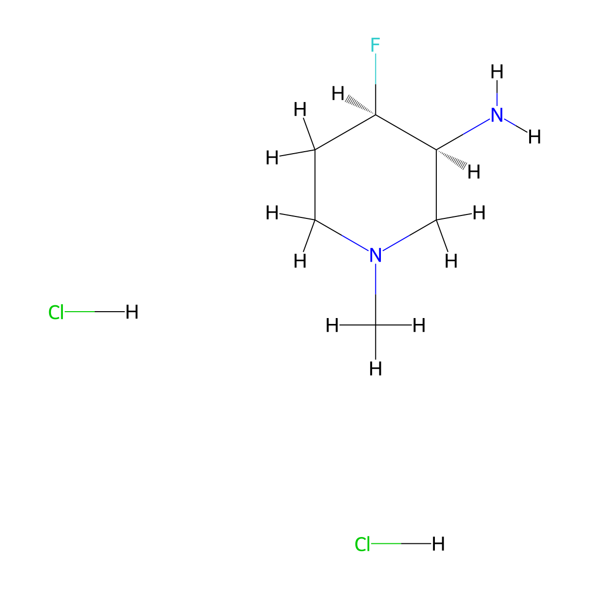 (3S,4R)-4-Fluoro-1-methylpiperidin-3-amine dihydrochloride molecular structure, CAS 2306246-47-7