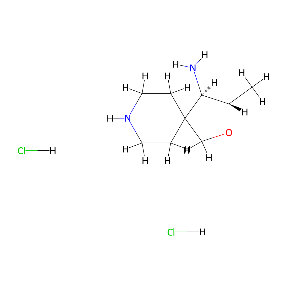 (3S,4R)-3-methyl-2-oxa-8-azaspiro[4.5]decan-4-amine dihydrochloride molecular structure, CAS 2306246-49-9