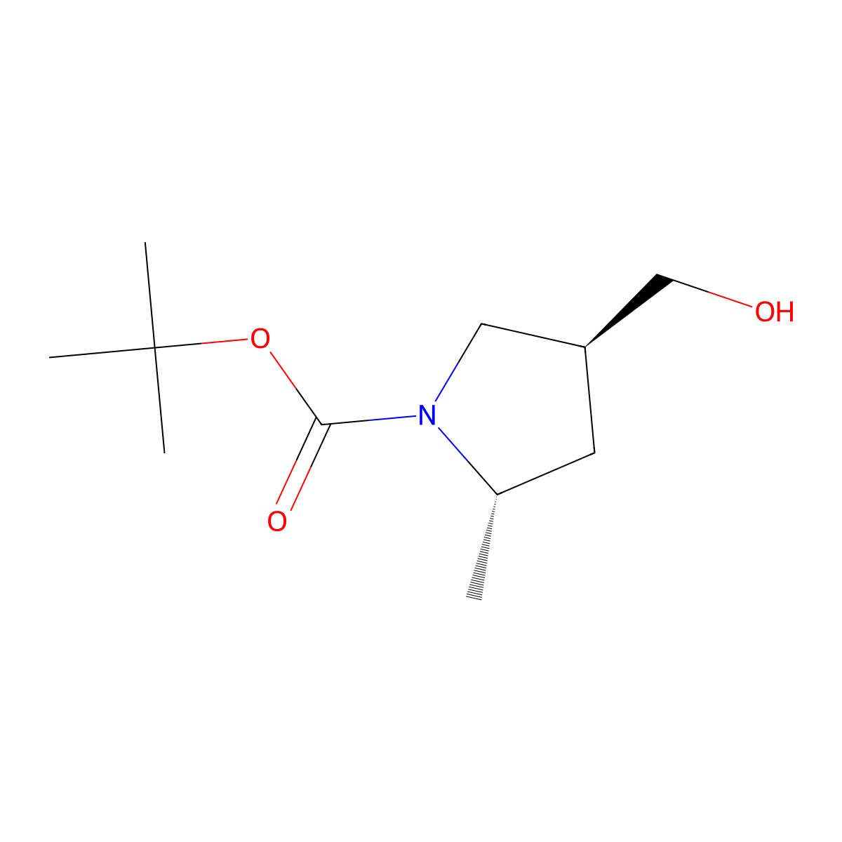 tert-butyl (2S,4S)-4-(hydroxymethyl)-2-methylpyrrolidine-1-carboxylate molecular structure, CAS 2306246-68-2