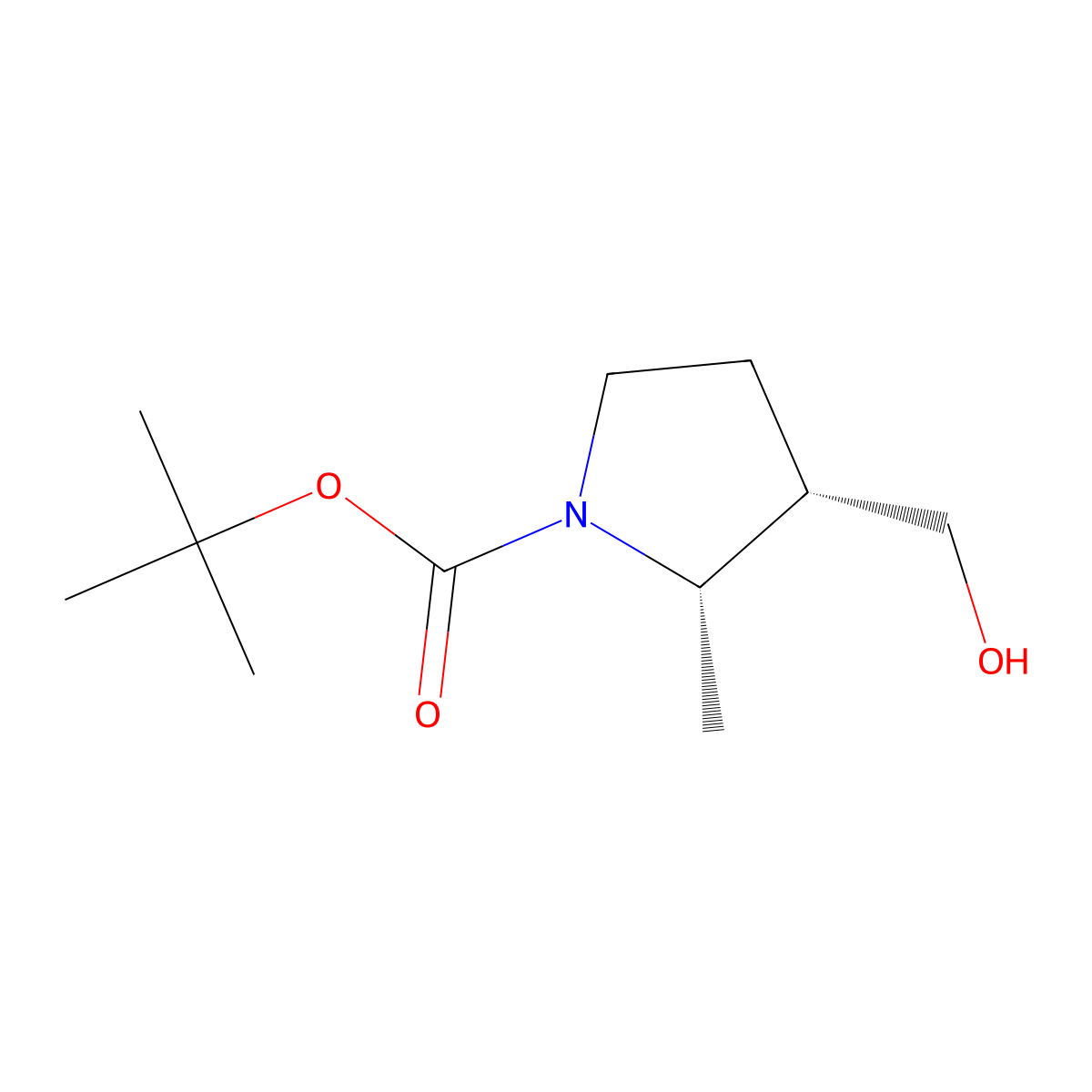 tert-butyl (2S,3S)-3-(hydroxymethyl)-2-methyl-pyrrolidine-1-carboxylate molecular structure, CAS 2306246-71-7