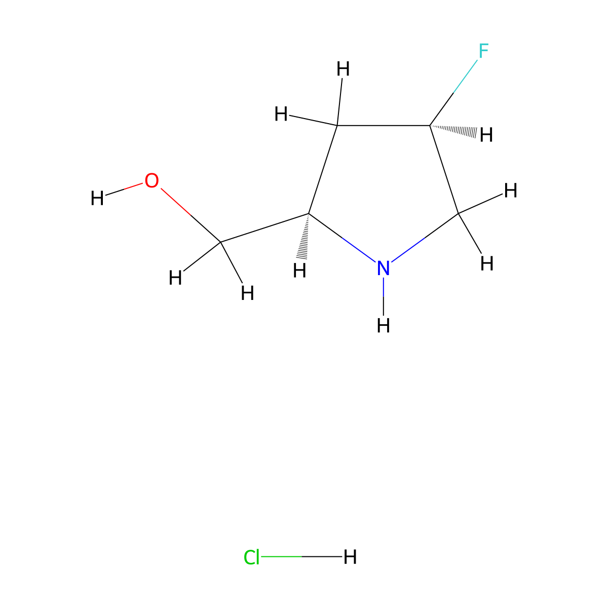 [(2R,4R)-4-Fluoropyrrolidin-2-yl]methanol hydrochloride molecular structure, CAS 2306246-87-5