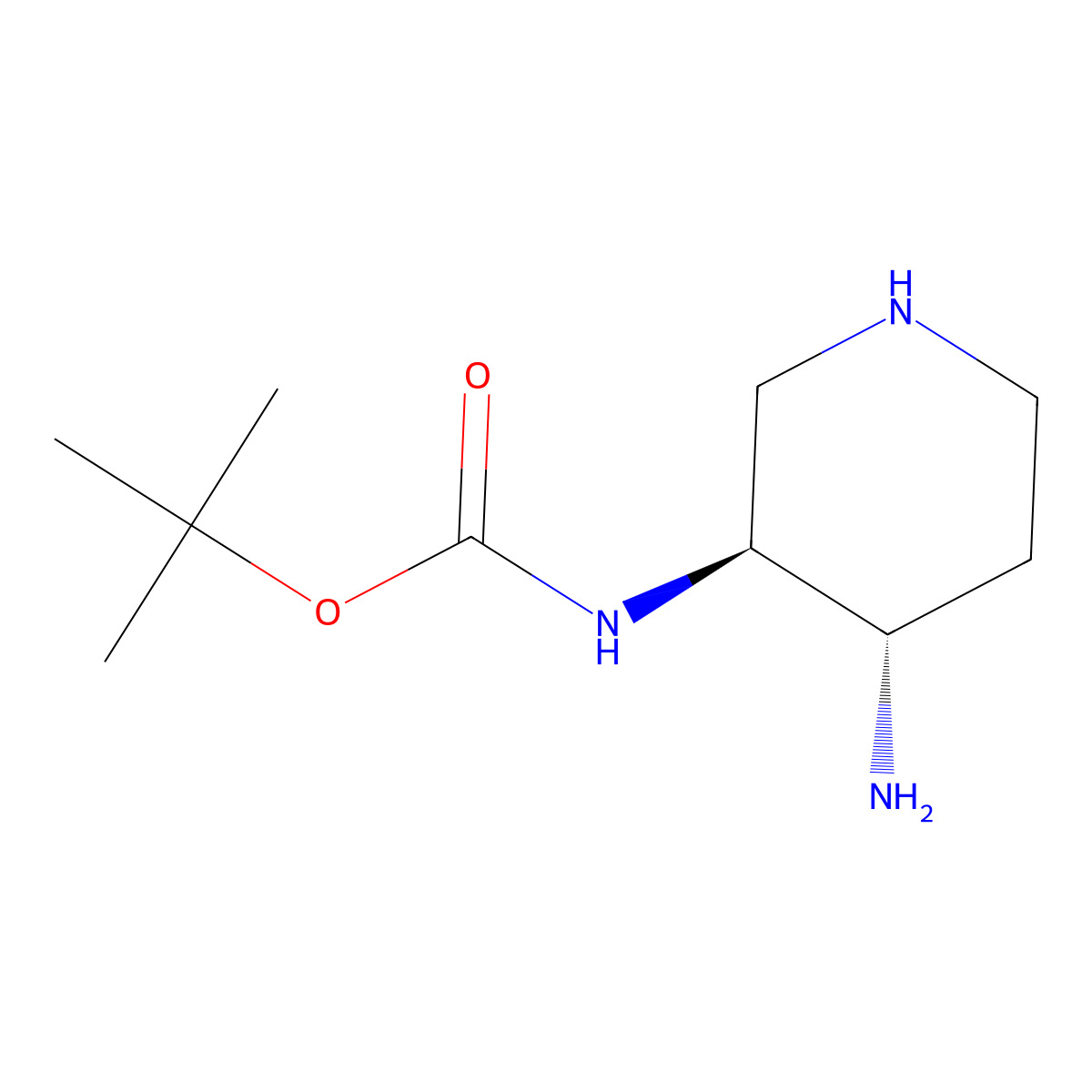 tert-Butyl ((3S,4S)-4-aminopiperidin-3-yl)carbamate molecular structure, CAS 2306246-89-7