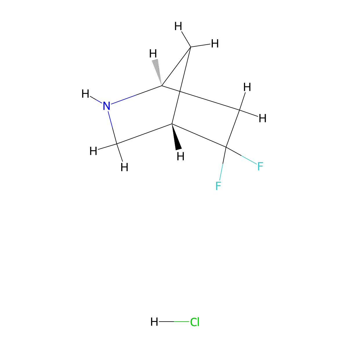 (1S,4S)-5,5-difluoro-2-azabicyclo[2.2.1]heptane hydrochloride molecular structure, CAS 2306247-35-6