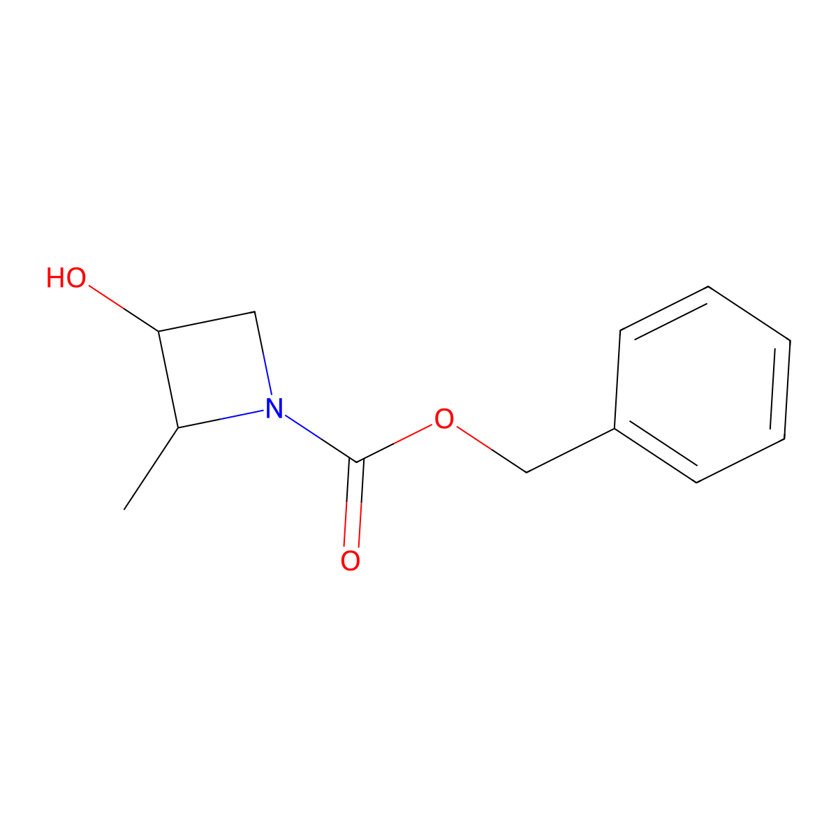 benzyl (2S,3R)-3-hydroxy-2-methyl-azetidine-1-carboxylate molecular structure, CAS 2306247-38-9