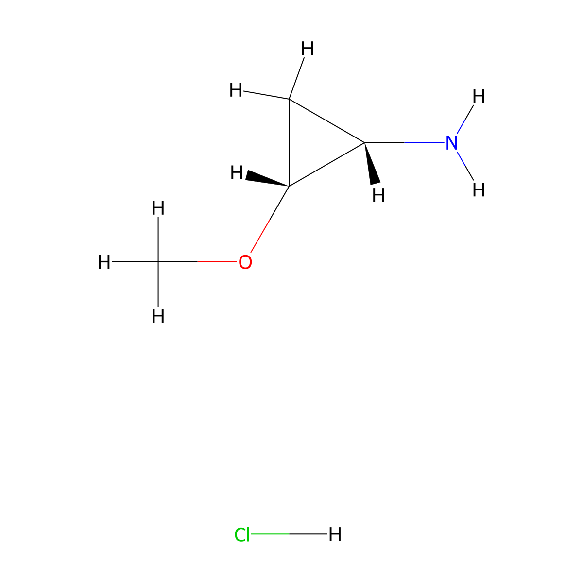 (1S,2R)-2-methoxycyclopropanamine hydrochloride molecular structure, CAS 2306247-43-6