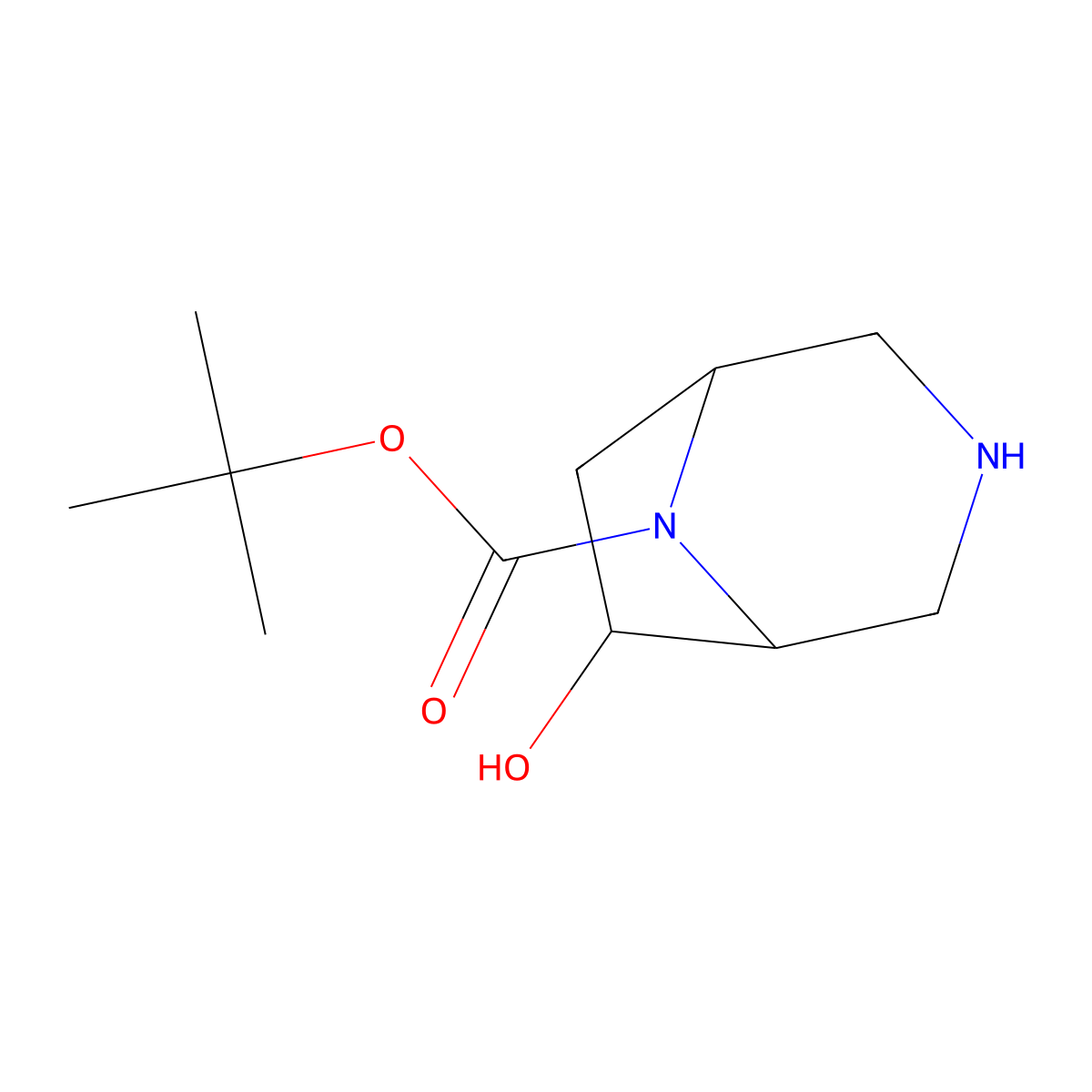 tert-butyl (1R,5R,6S)-6-hydroxy-3,8-diazabicyclo[3.2.1]octane-8-carboxylate molecular structure, CAS 2306247-62-9