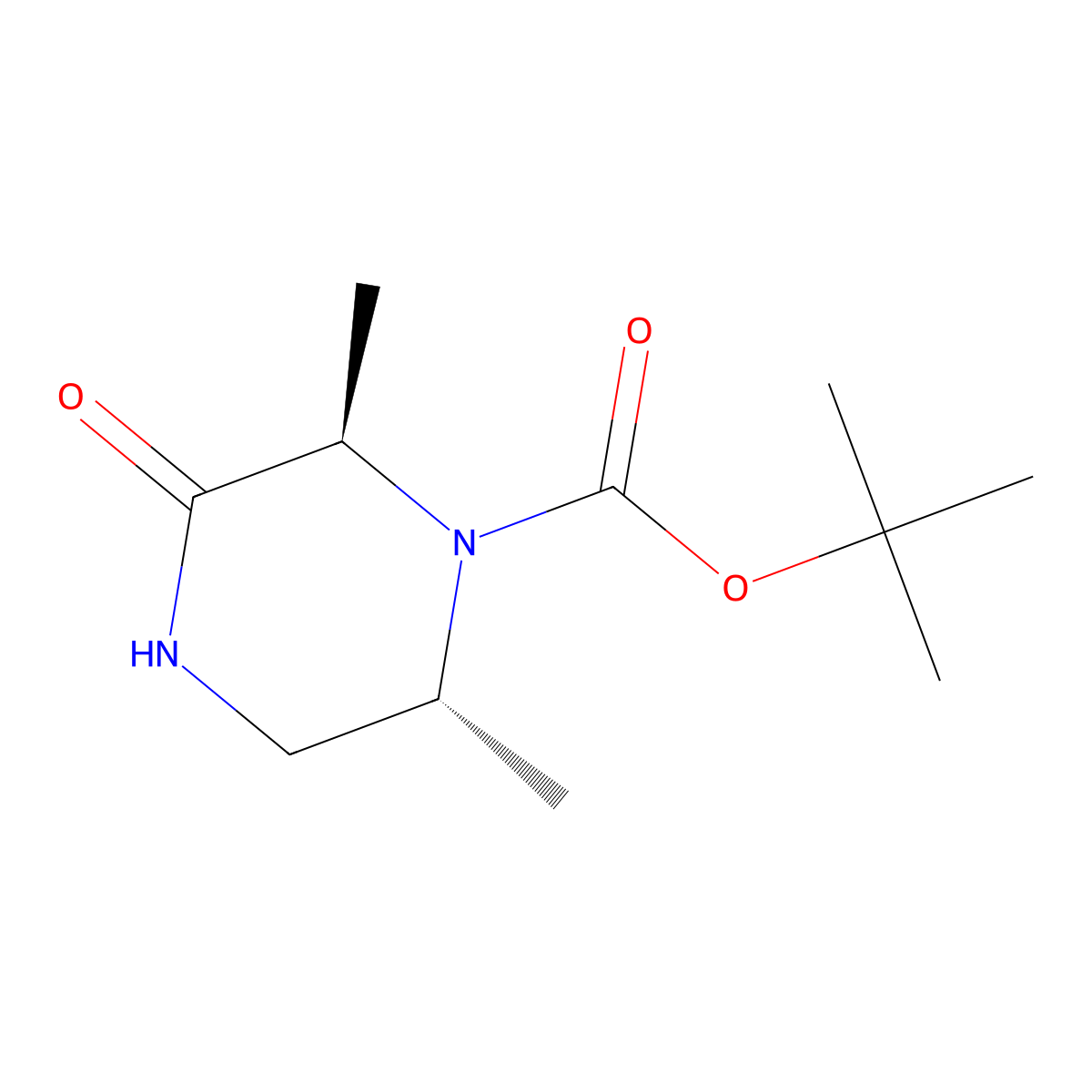 tert-butyl (2R,6R)-2,6-dimethyl-3-oxo-piperazine-1-carboxylate molecular structure, CAS 2306247-68-5