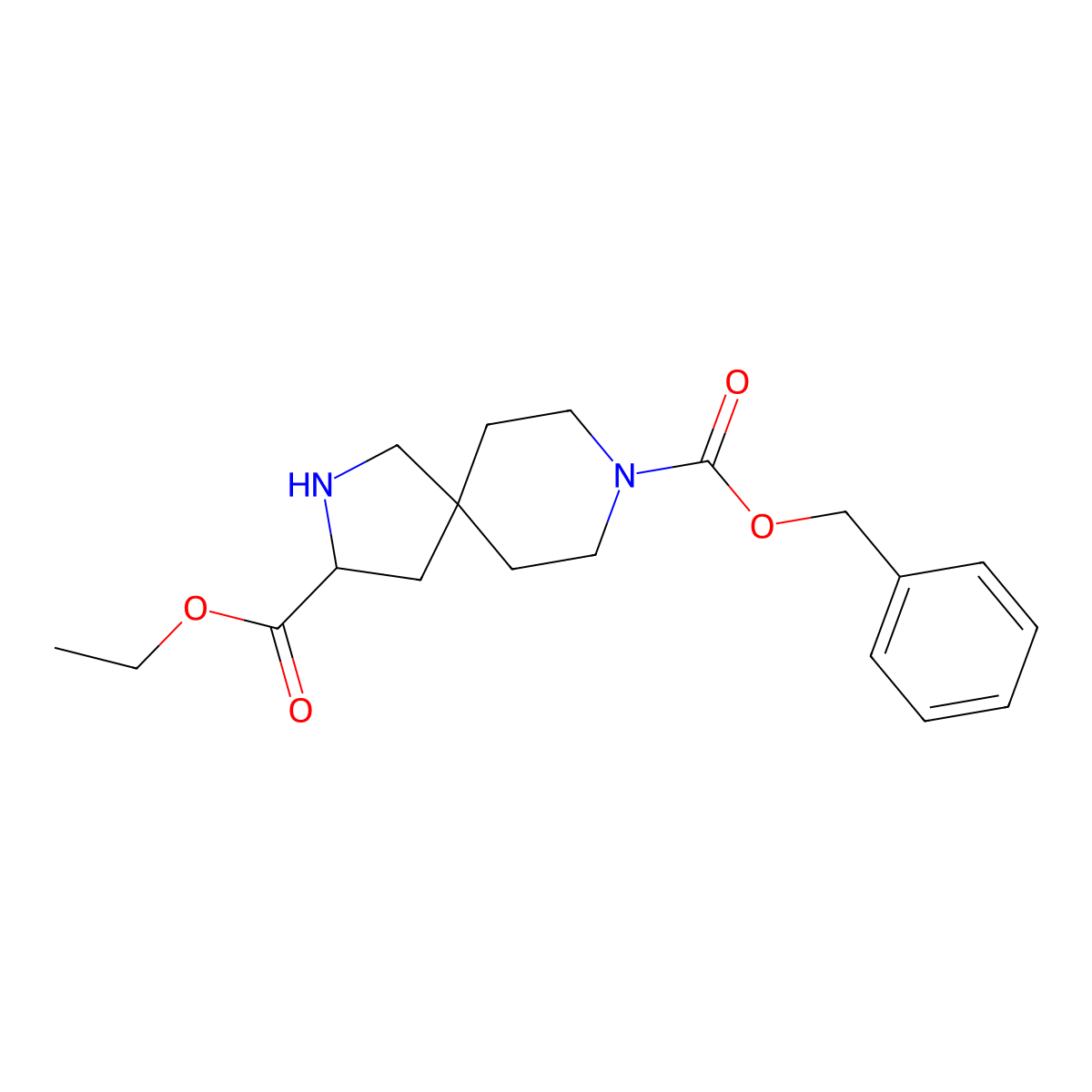 (S)-8-BEnzyl 3-ethyl 2,8-diazaspiro[4.5]decane-3,8-dicarboxylate molecular structure, CAS 2306247-74-3