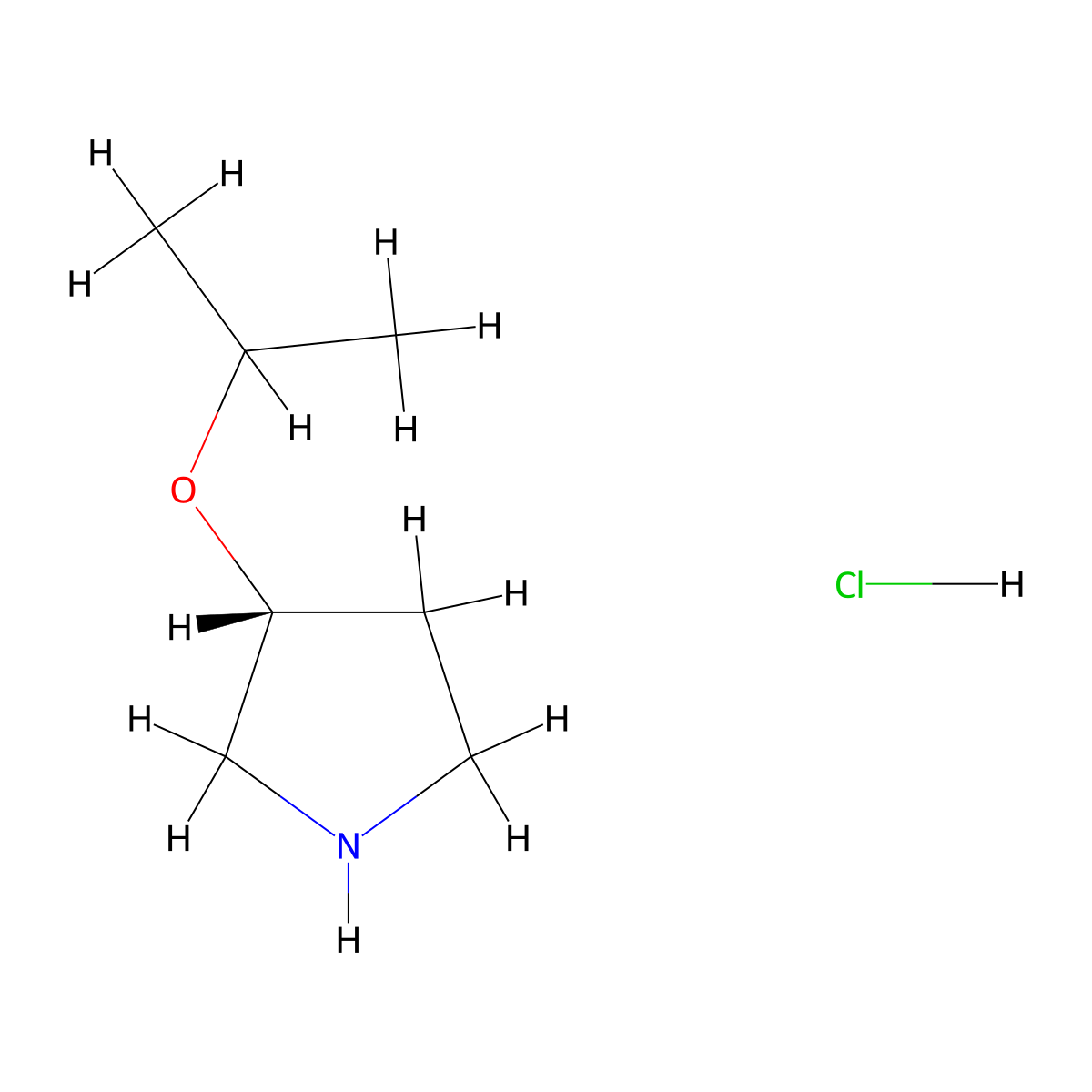 (R)-3-Isopropoxypyrrolidine hydrochloride molecular structure, CAS 2306247-89-0