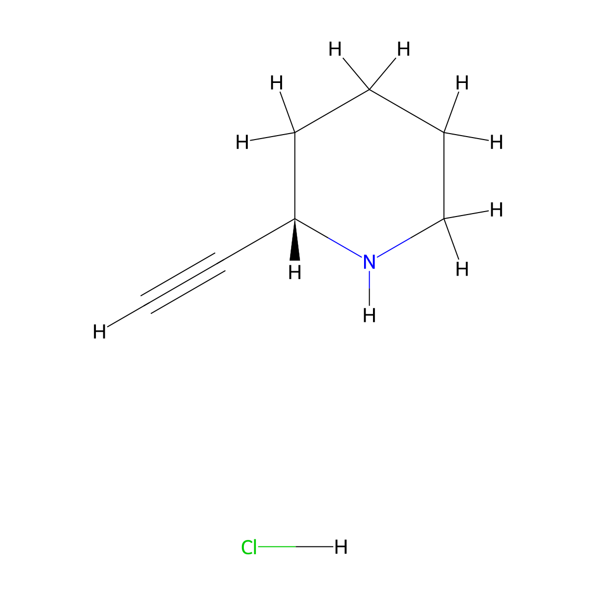 (S)-2-Ethynylpiperidine hydrochloride molecular structure, CAS 2306247-92-5
