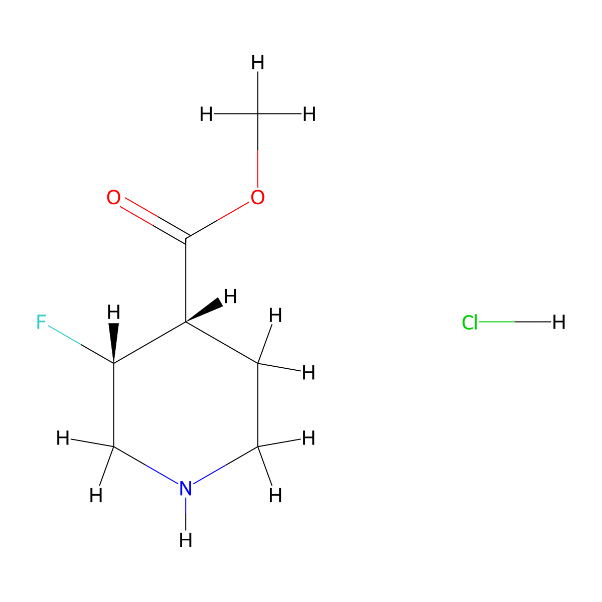 Methyl (3R,4S)-3-fluoropiperidine-4-carboxylate;hydrochloride molecular structure, CAS 2306248-25-7
