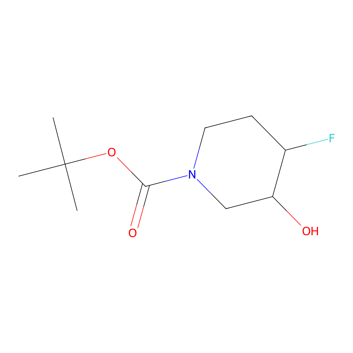 tert-butyl (3R,4S)-4-fluoro-3-hydroxypiperidine-1-carboxylate molecular structure, CAS 2306248-33-7