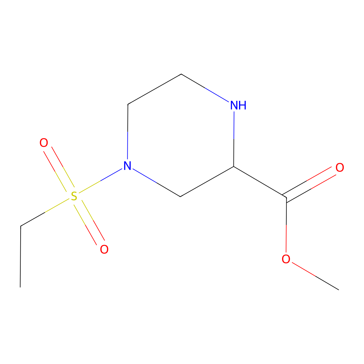 Methyl (R)-4-(ethylsulfonyl)piperazine-2-carboxylate molecular structure, CAS 2306248-66-6