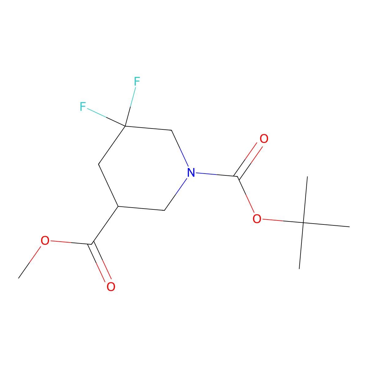 1-(tert-Butyl) 3-methyl (S)-5,5-difluoropiperidine-1,3-dicarboxylate molecular structure, CAS 2306248-87-1