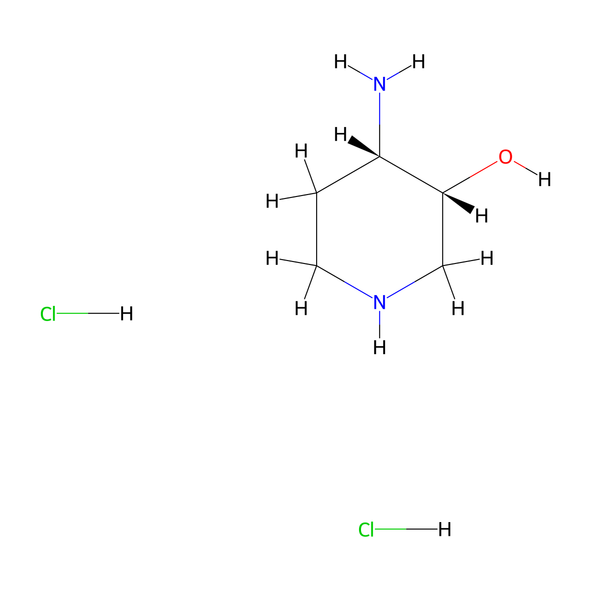 (3R,4S)-4-Aminopiperidin-3-ol dihydrochloride molecular structure, CAS 2306248-98-4