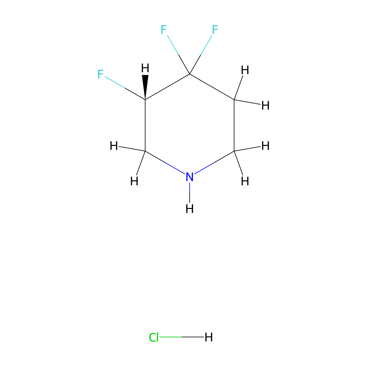 (3S)-3,4,4-Trifluoropiperidine hydrochloride molecular structure, CAS 2306249-00-1