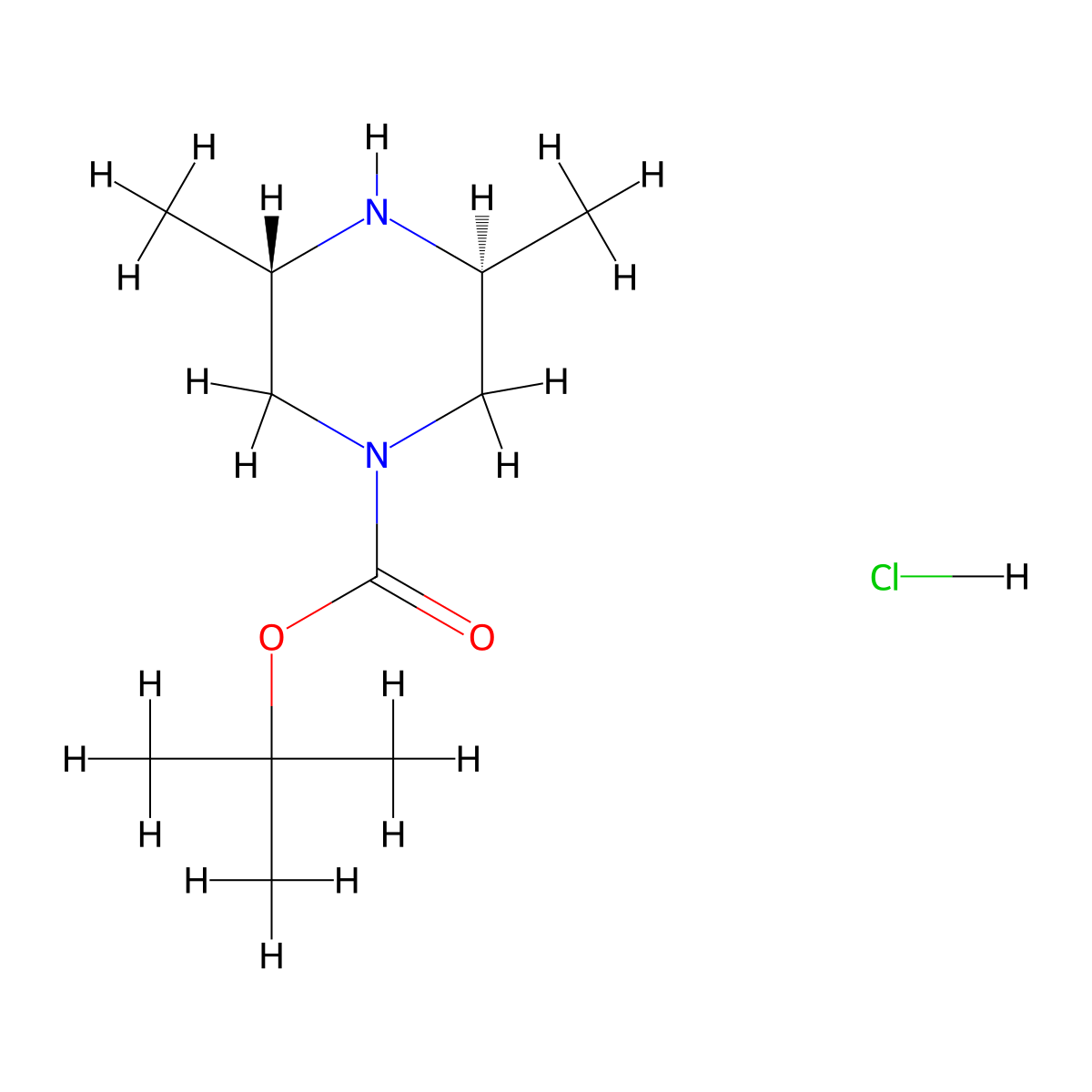 (3S,5S)-tert-Butyl 3,5-dimethylpiperazine-1-carboxylate hydrochloride molecular structure, CAS 2306249-06-7