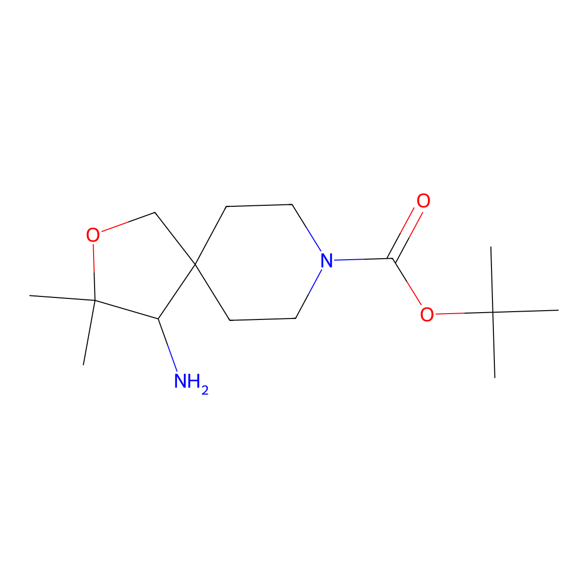 tert-Butyl (S)-4-amino-3,3-dimethyl-2-oxa-8-azaspiro[4.5]decane-8-carboxylate molecular structure, CAS 2306249-16-9