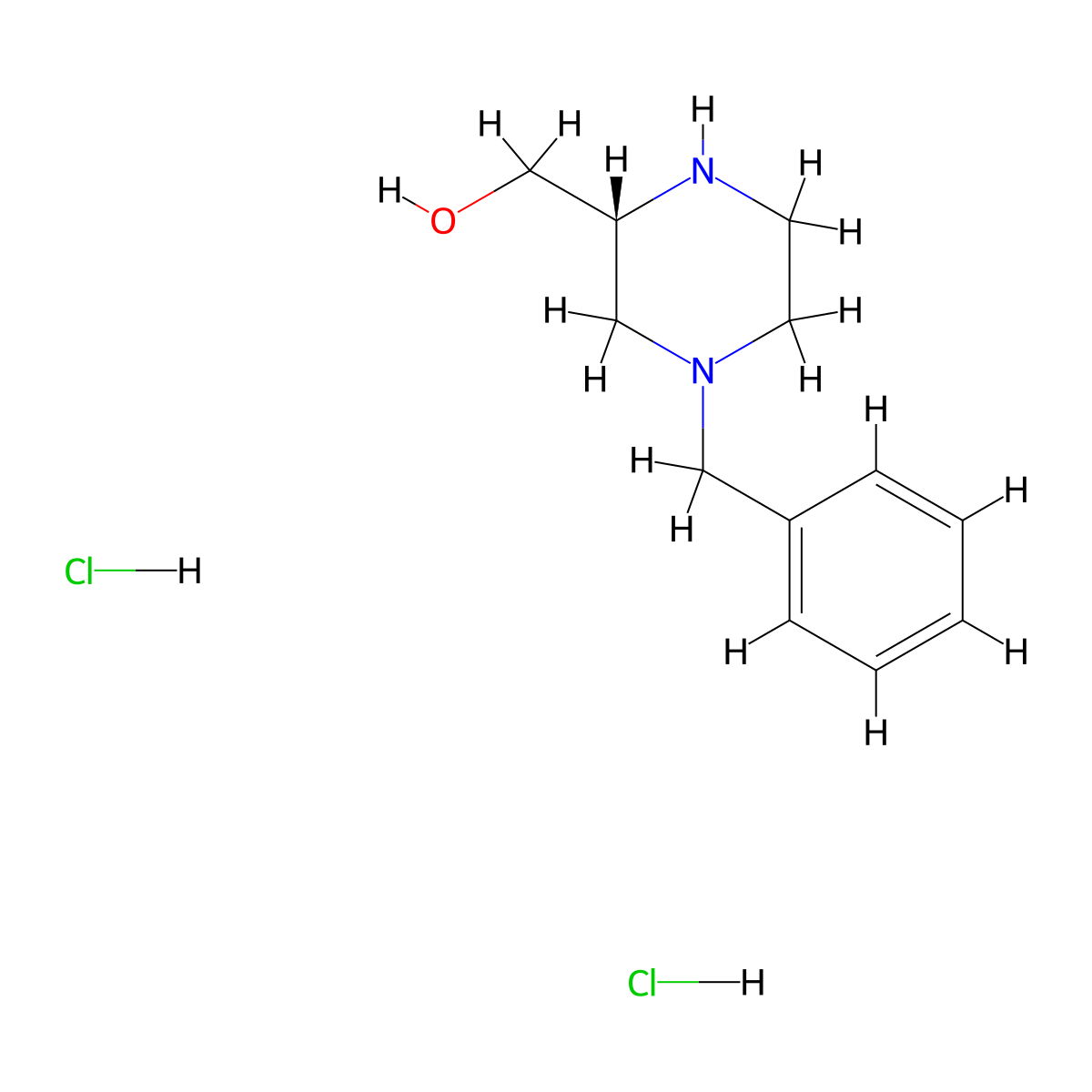(R)-(4-Benzylpiperazin-2-yl)methanol dihydrochloride molecular structure, CAS 2306249-22-7
