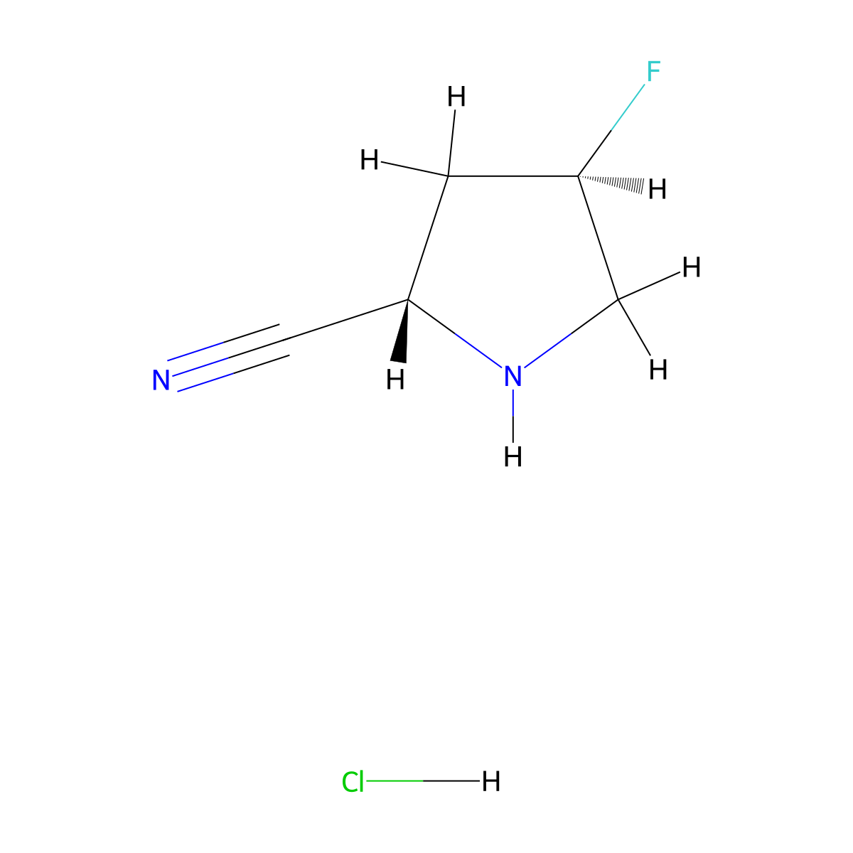 (2S,4R)-4-Fluoropyrrolidine-2-carbonitrile hydrochloride molecular structure, CAS 2306249-26-1