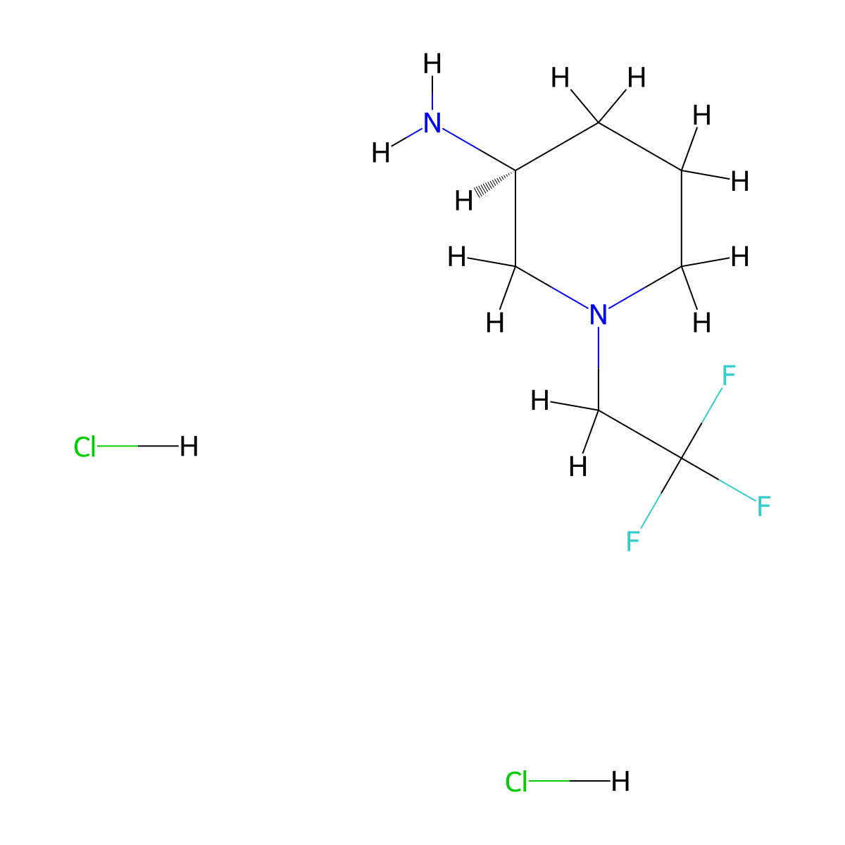 (3S)-1-(2,2,2-trifluoroethyl)piperidin-3-amine dihydrochloride molecular structure, CAS 2306249-29-4