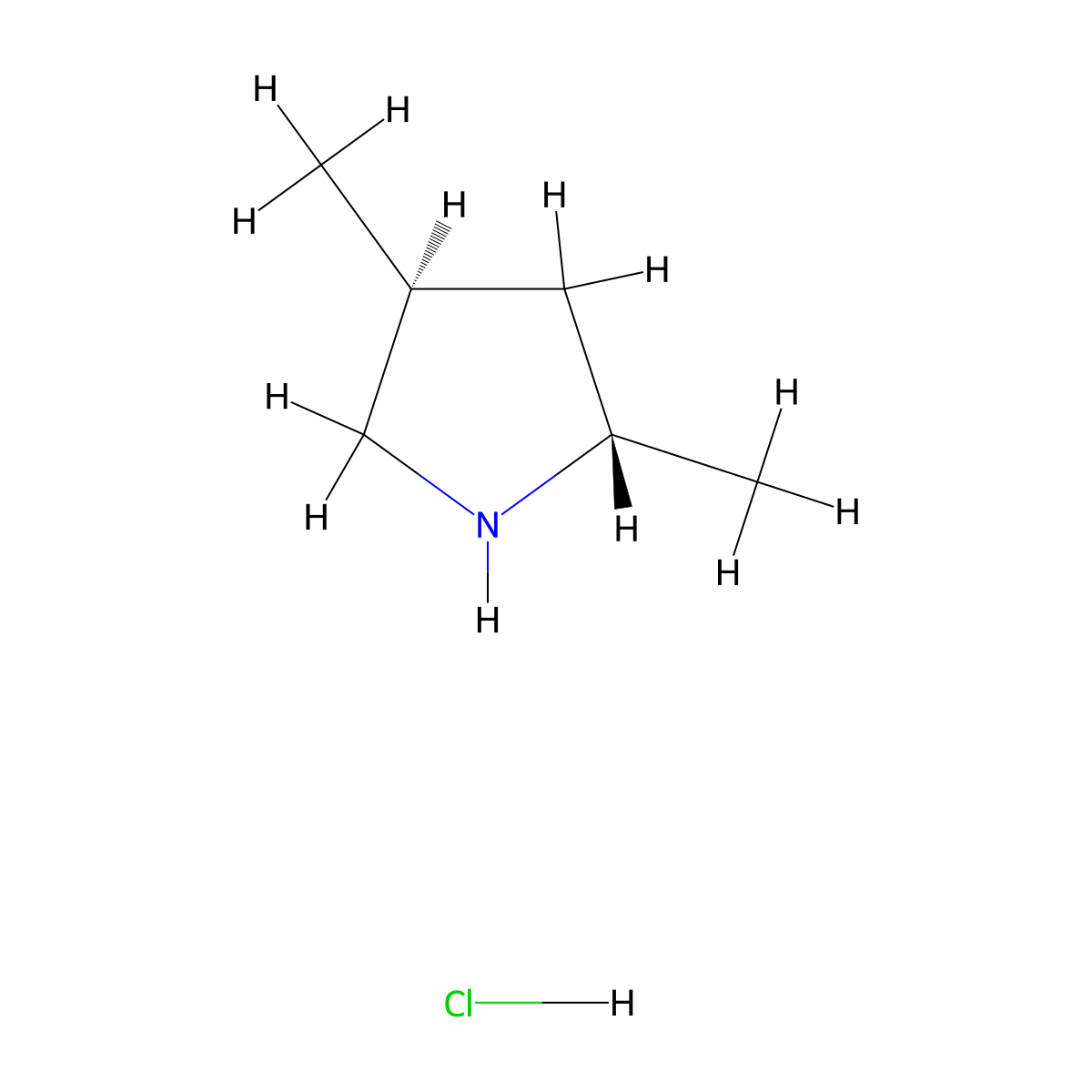 (2S,4S)-2,4-dimethylpyrrolidine;hydrochloride molecular structure, CAS 2306249-38-5