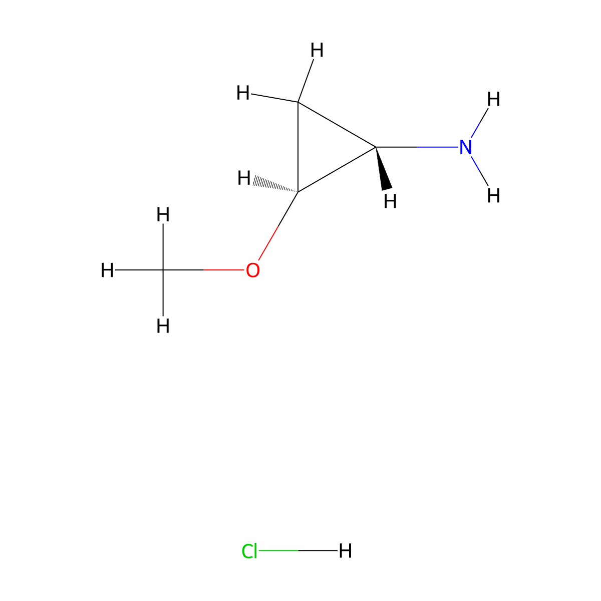 (1S,2S)-2-methoxycyclopropanamine hydrochloride molecular structure, CAS 2306249-40-9