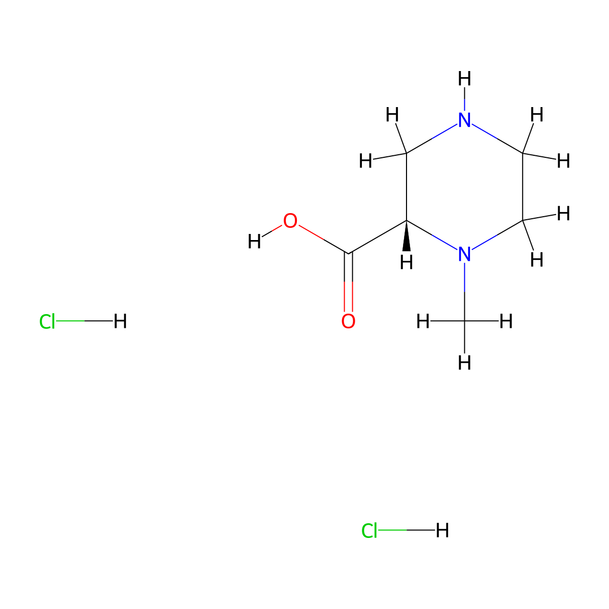 (2S)-1-methylpiperazine-2-carboxylic acid;dihydrochloride molecular structure, CAS 2306249-71-6
