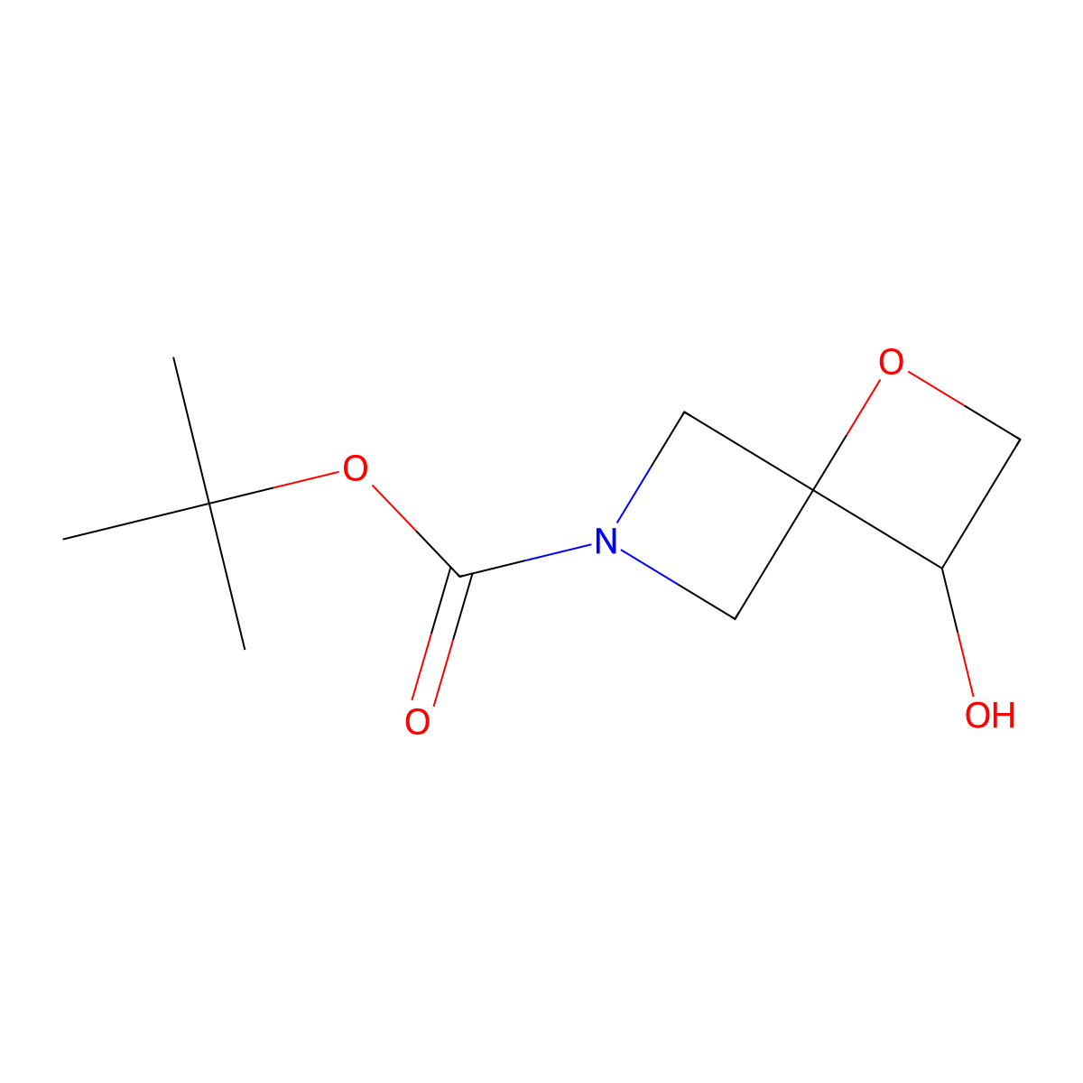 tert-butyl (3S)-3-hydroxy-1-oxa-6-azaspiro[3.3]heptane-6-carboxylate molecular structure, CAS 2306252-24-2