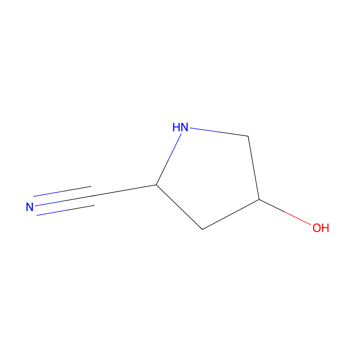 (2R,4S)-4-hydroxypyrrolidine-2-carbonitrile molecular structure, CAS 2306252-36-6