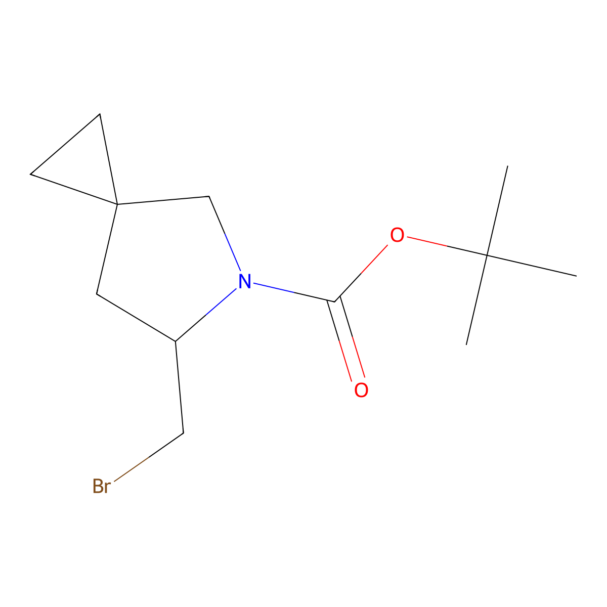 tert-Butyl (S)-6-(bromomethyl)-5-azaspiro[2.4]heptane-5-carboxylate molecular structure, CAS 2306252-39-9