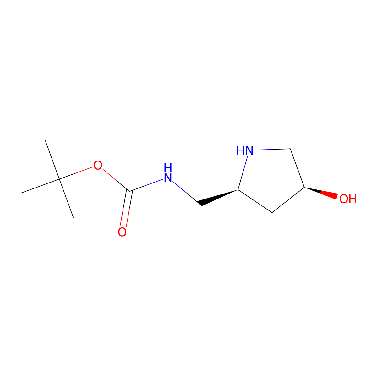 tert-butyl N-(((2S,4S)-4-hydroxypyrrolidin-2-yl)methyl)carbamate molecular structure, CAS 2306252-54-8