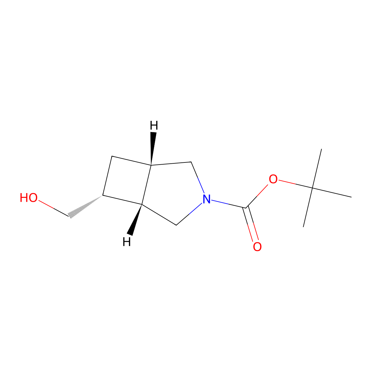 tert-Butyl (1S,5S,6R)-6-(hydroxymethyl)-3-azabicyclo[3.2.0]heptane-3-carboxylate molecular structure, CAS 2306252-59-3
