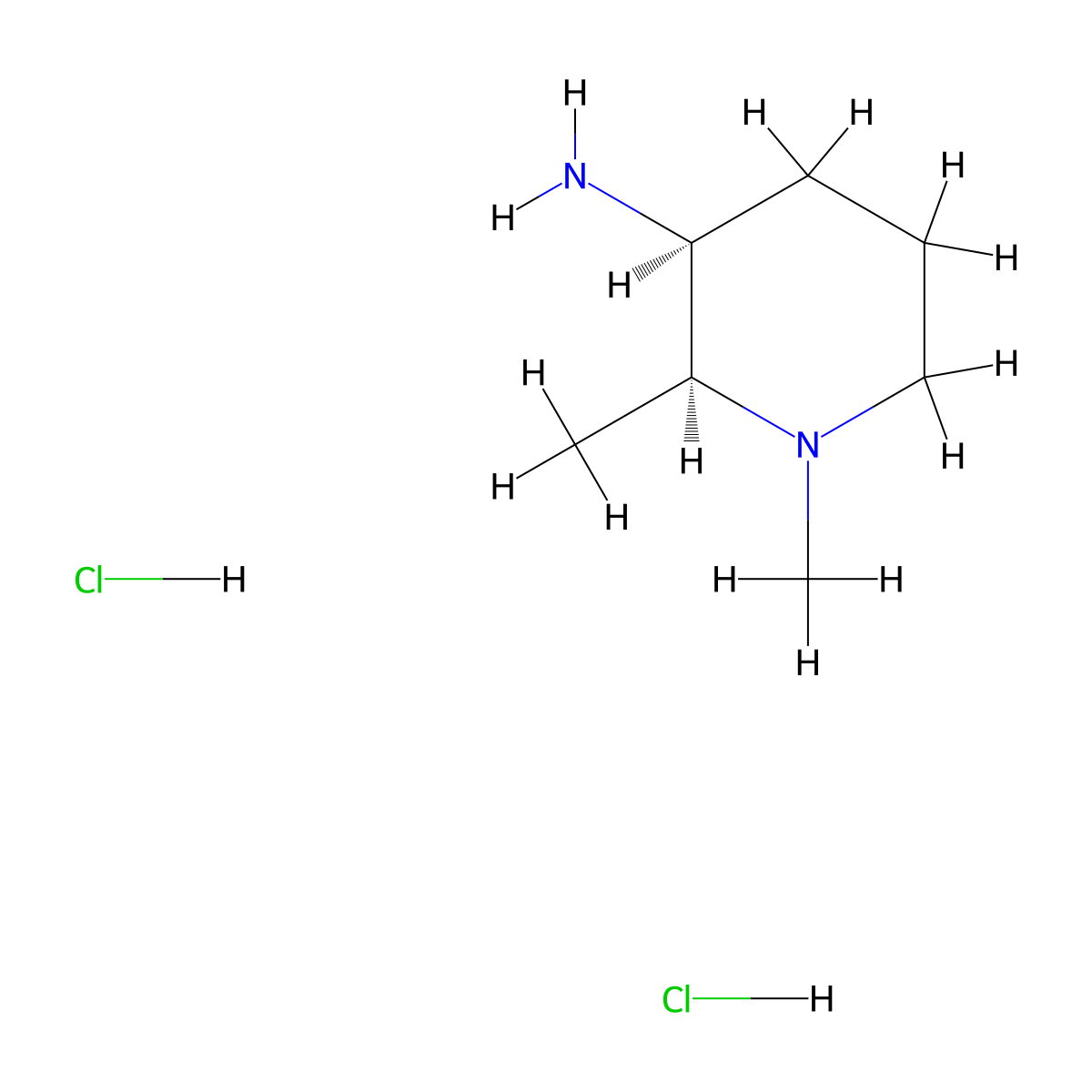 (2S,3S)-1,2-Dimethylpiperidin-3-amine dihydrochloride molecular structure, CAS 2306252-63-9