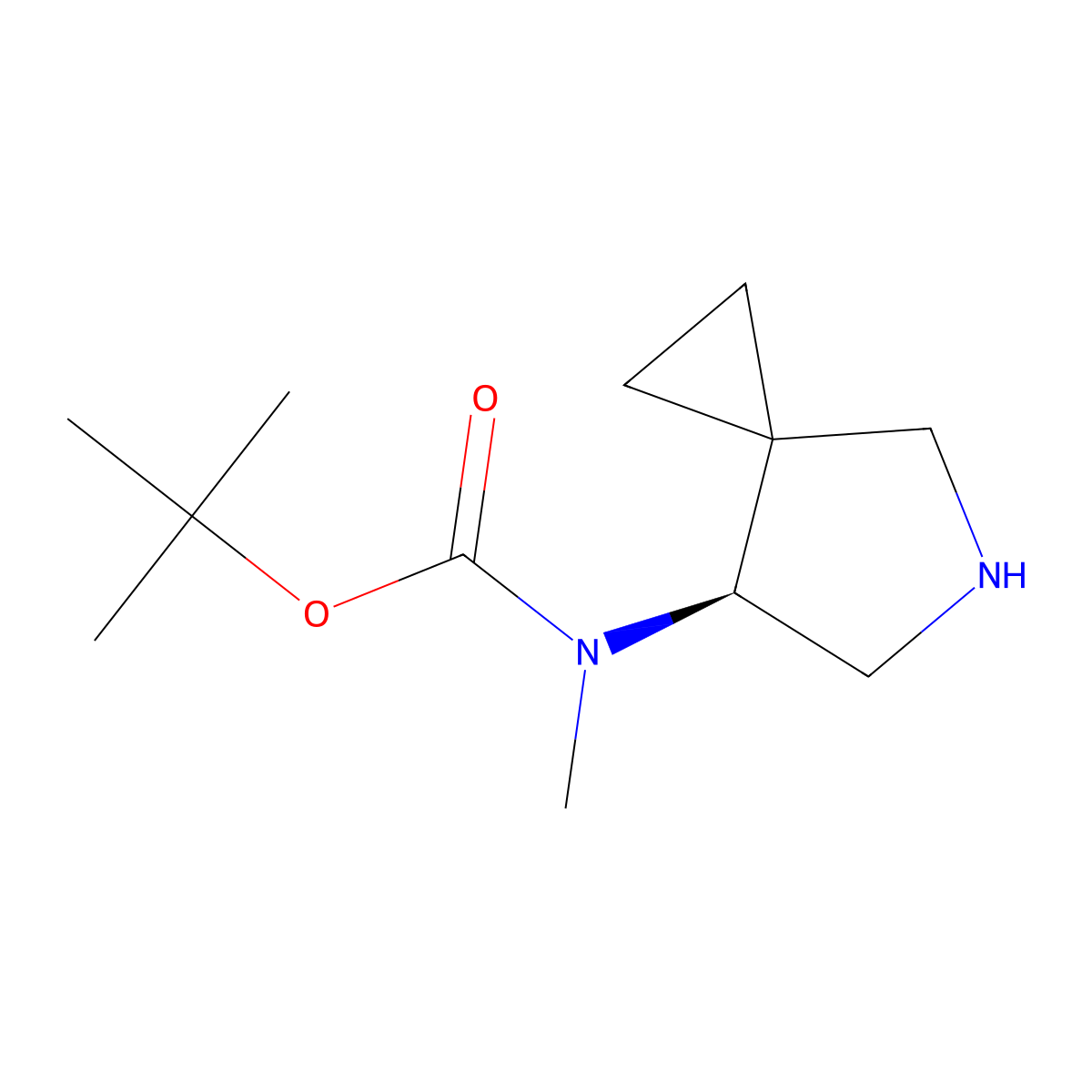 tert-butyl N-[(7S)-5-azaspiro[2.4]heptan-7-yl]-N-methylcarbamate molecular structure, CAS 2306252-79-7