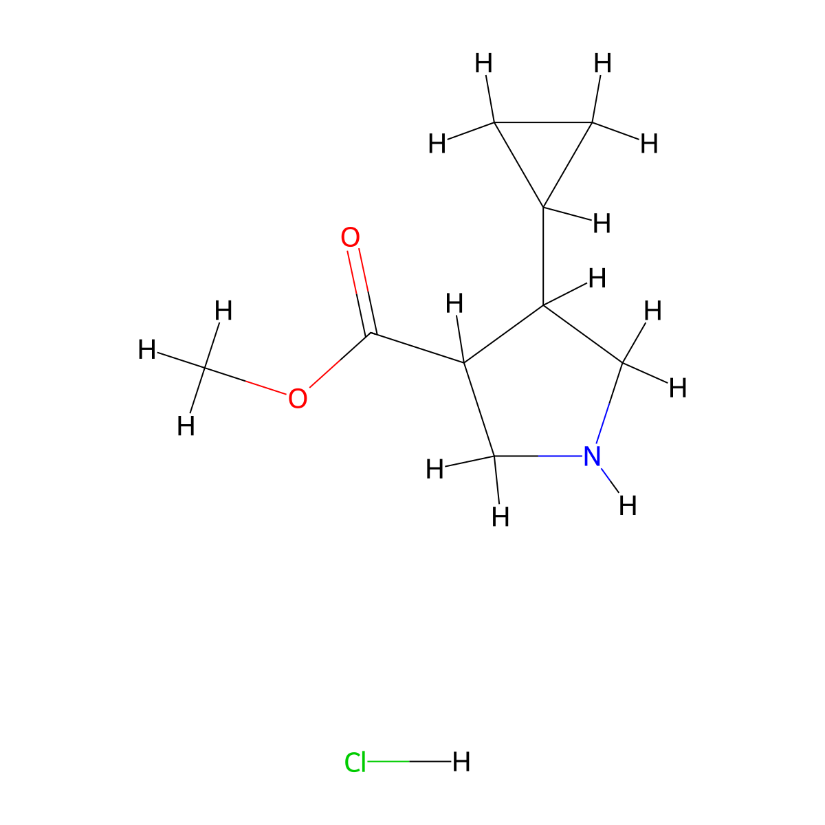 methyl (3S,4S)-4-cyclopropylpyrrolidine-3-carboxylate;hydrochloride molecular structure, CAS 2306252-85-5