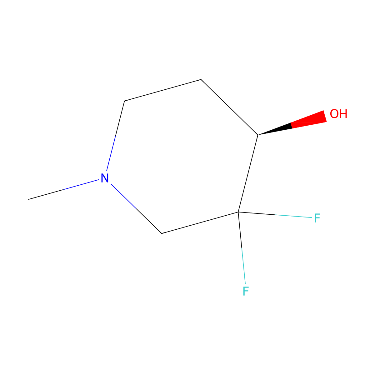 (R)-3,3-difluoro-1-methylpiperidin-4-ol molecular structure, CAS 2306252-98-0