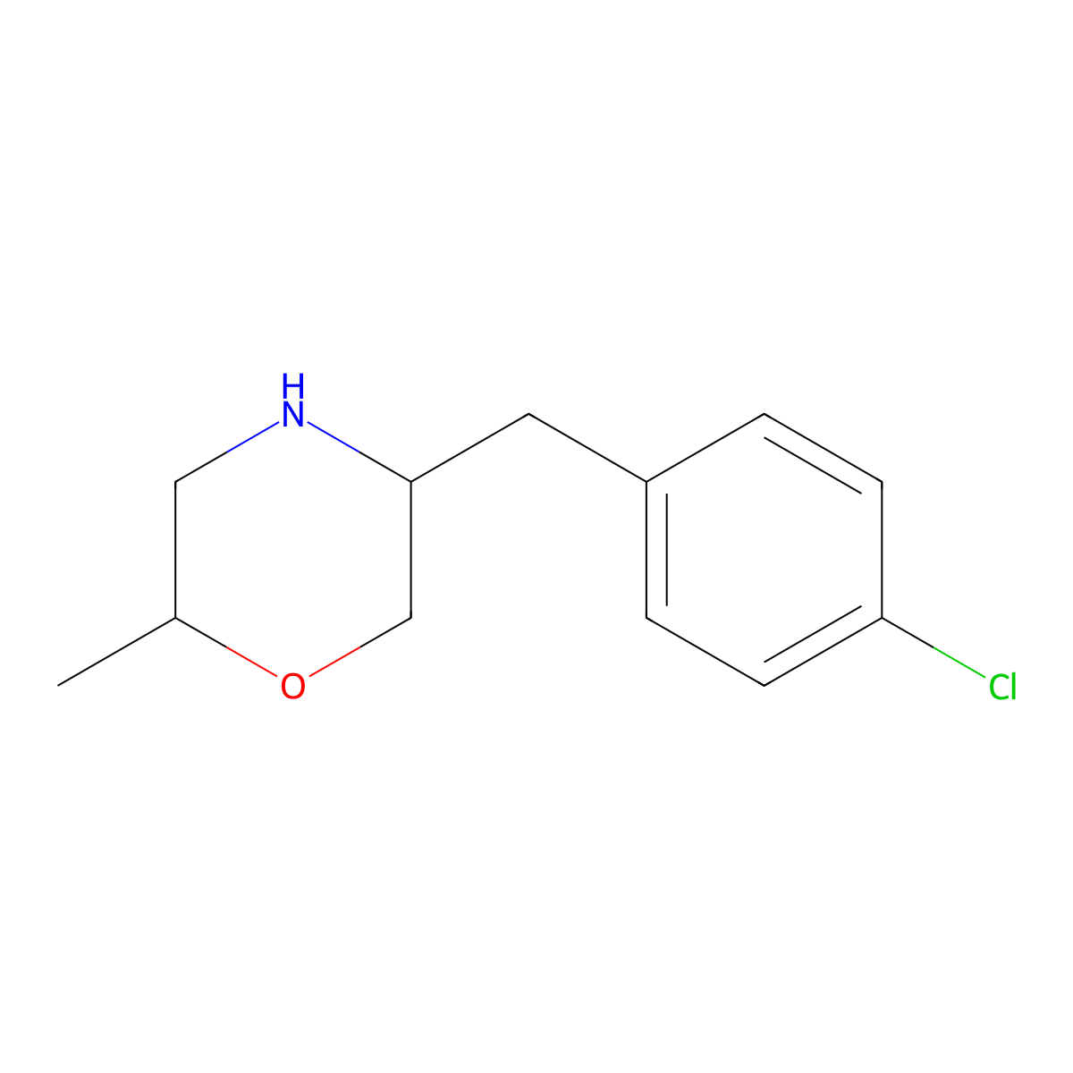 (2R,5R)-5-(4-Chlorobenzyl)-2-methylmorpholine molecular structure, CAS 2306253-07-4