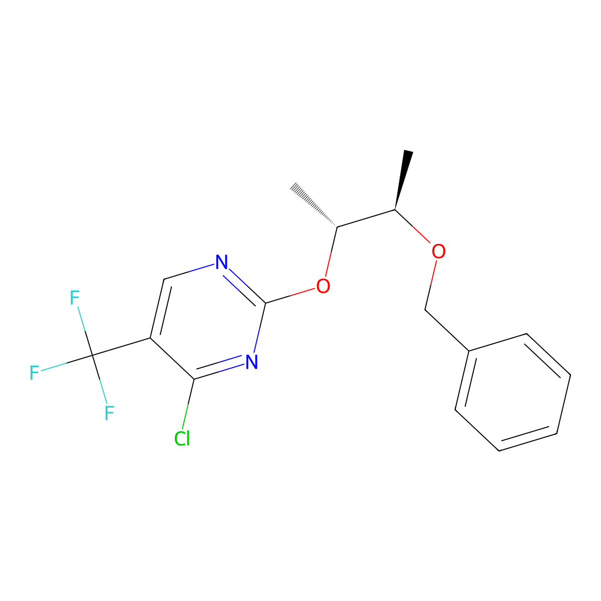 2-[(1R,2R)-2-benzyloxy-1-methyl-propoxy]-4-chloro-5-(trifluoromethyl)pyrimidine molecular structure, CAS 2306253-24-5