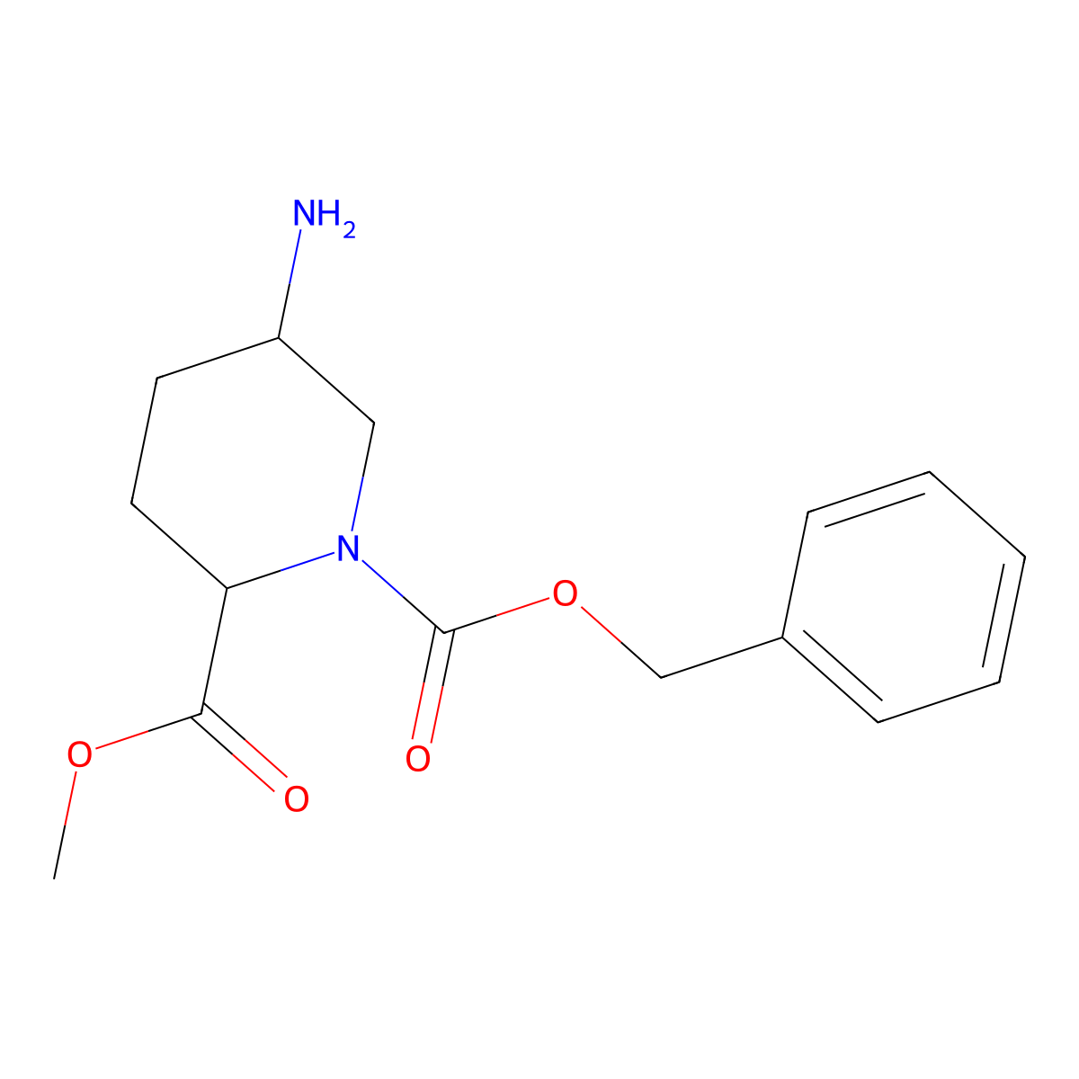 1-O-benzyl 2-O-methyl (2R,5S)-5-aminopiperidine-1,2-dicarboxylate molecular structure, CAS 2306253-25-6