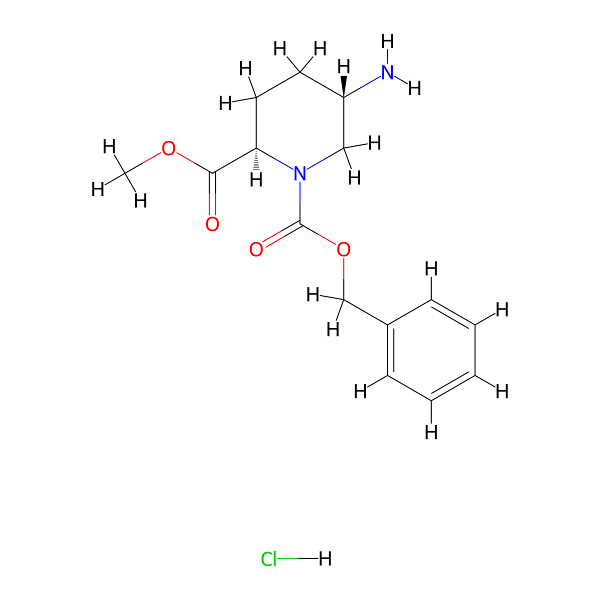 O1-benzyl O2-methyl trans-5-aminopiperidine-1,2-dicarboxylate;hydrochloride molecular structure, CAS 2306253-26-7